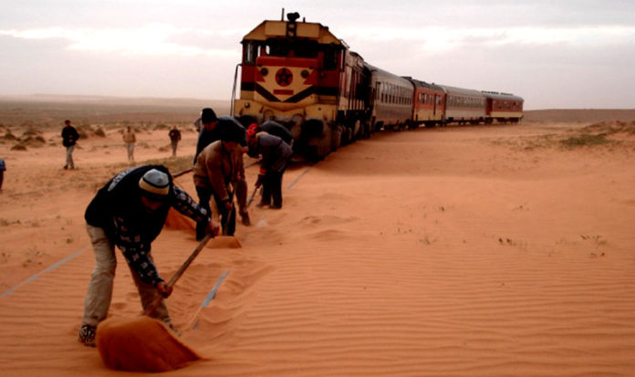train in desert