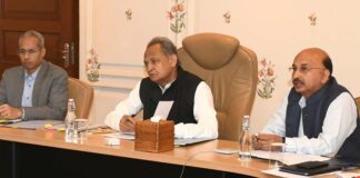 Chief-Minister-Ashok-Gehlot-with-district-collectors-through-video-conferencing-in-the-Chief-Ministers-office-1
