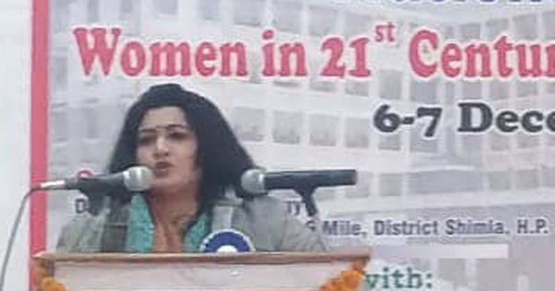 National Seminar on the subject of Women in Twenty First Century at Himachal Pradesh University, Shimla affiliated State College, 16 mi.