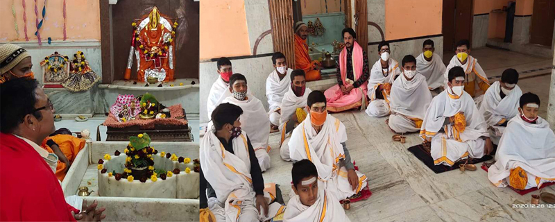 Mahamrityunjaya chanting and Rudrabhishek took place at Sagar Ashram for corona shaman