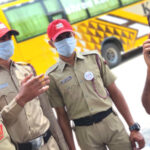 NCC cadets on road at the initiative of the collector