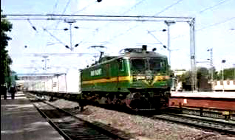 electric goods train in bikaner railway unit