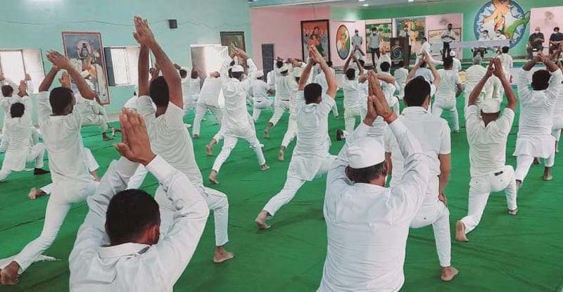 Anulom-Vilom, Pranayama, Surya Namaskar, done in jail