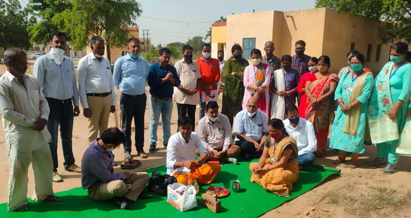 Bhoomipujan of girl's toilet in Bamanwali