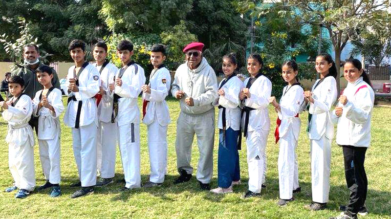 In Bhati sir's class, children learned karate, taekwondo, sticks and verses of Gita