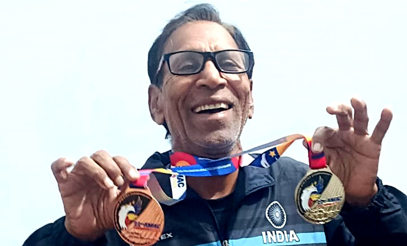 Salim Baig of Bikaner won gold medal in Asian Master Athletics Championship.