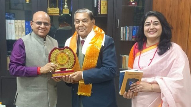 MGSU Vice Chancellor honored historian Professor Tej Kumar Mathur..