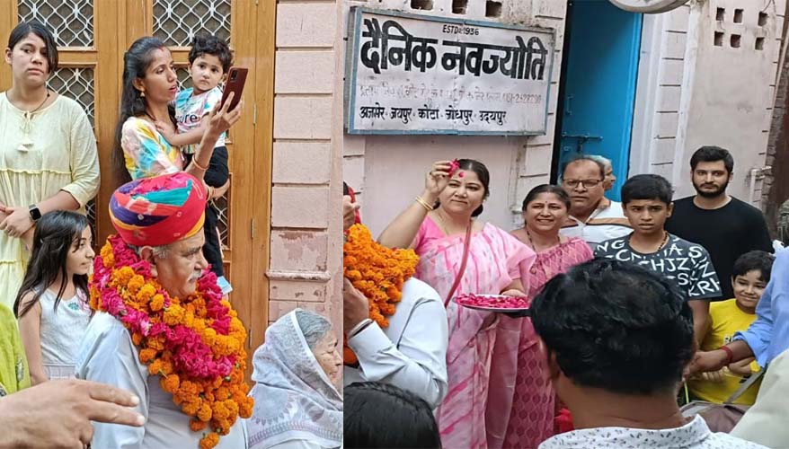 Agricultural University officer Ashok Joshi was felicitated