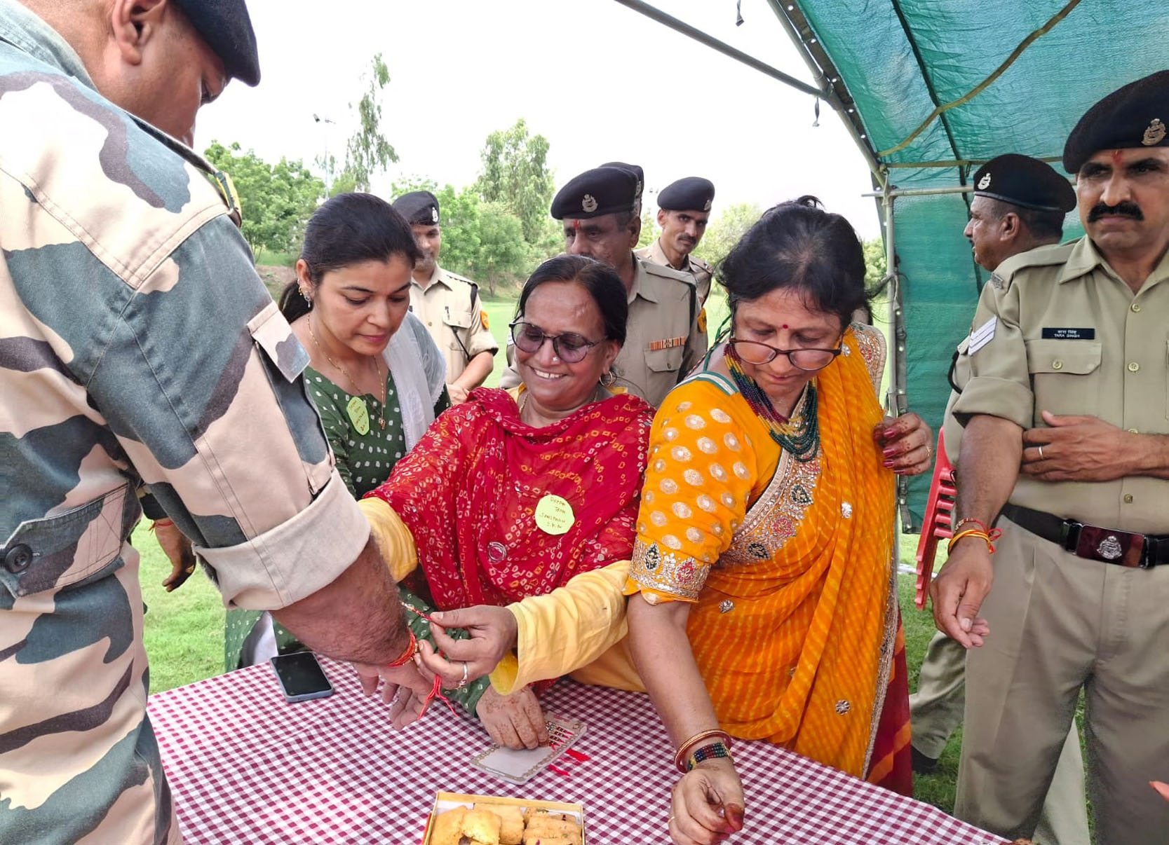 tied protective thread to soldiers at BSF sector headquarters