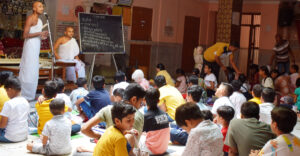 In the sanskar camp, children were told ways to avoid sin and violence