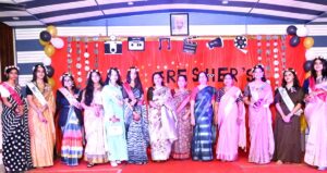 Garima, Akshita and Sneha became Miss Fresher in Jain Girls College