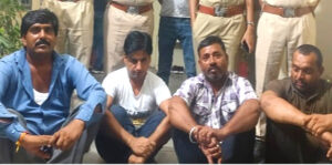 Mahavir Sewag, Omprakash Meghwal, Ganesh Saad and Ramesh Soni were caught gambling