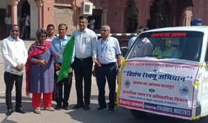 The collector flagged off rescue vehicles